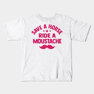 Save a horse ride a moustache funny Kids T-Shirt